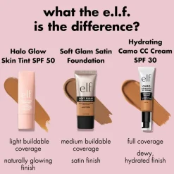 e.l.f. Halo Glow SPF50 16 Rich Cool Skin Tint|ELF Hot