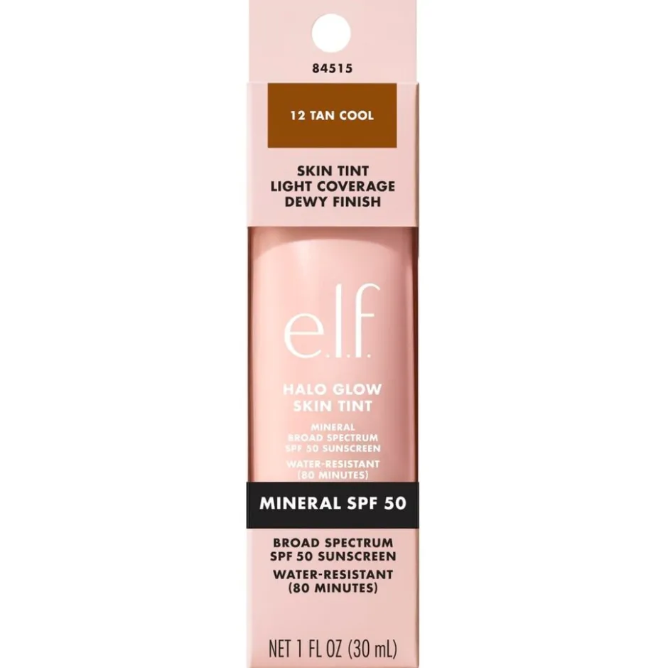 ELF e.l.f. Halo Glow SPF50 12 Tan Cool Skin Tint< Foundation