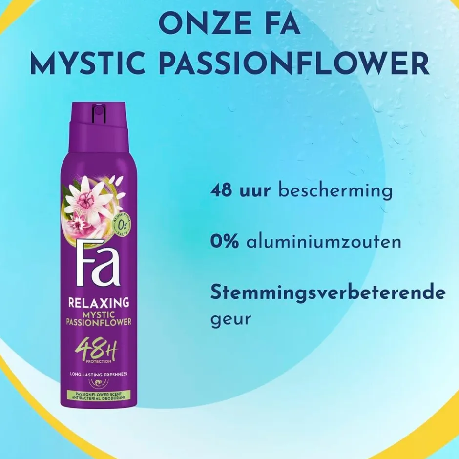 Fa Relaxing Mystic Passion Flower Deodorant Spray< Overmatig Transpireren|Deostick