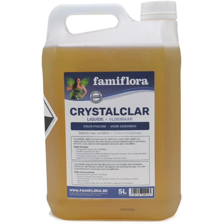 Famiflora Crystalclar vloeibaar 5L groenverwijderaar< Zwembaden En Accessoires