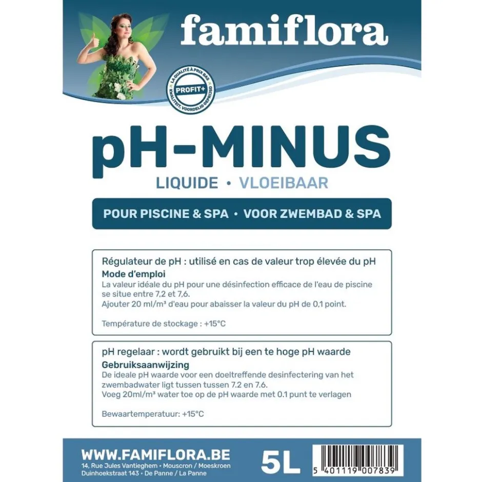 Famiflora pH-minus vloeibaar 10L om pH-waarde te verlagen<DAMES Damesparfum