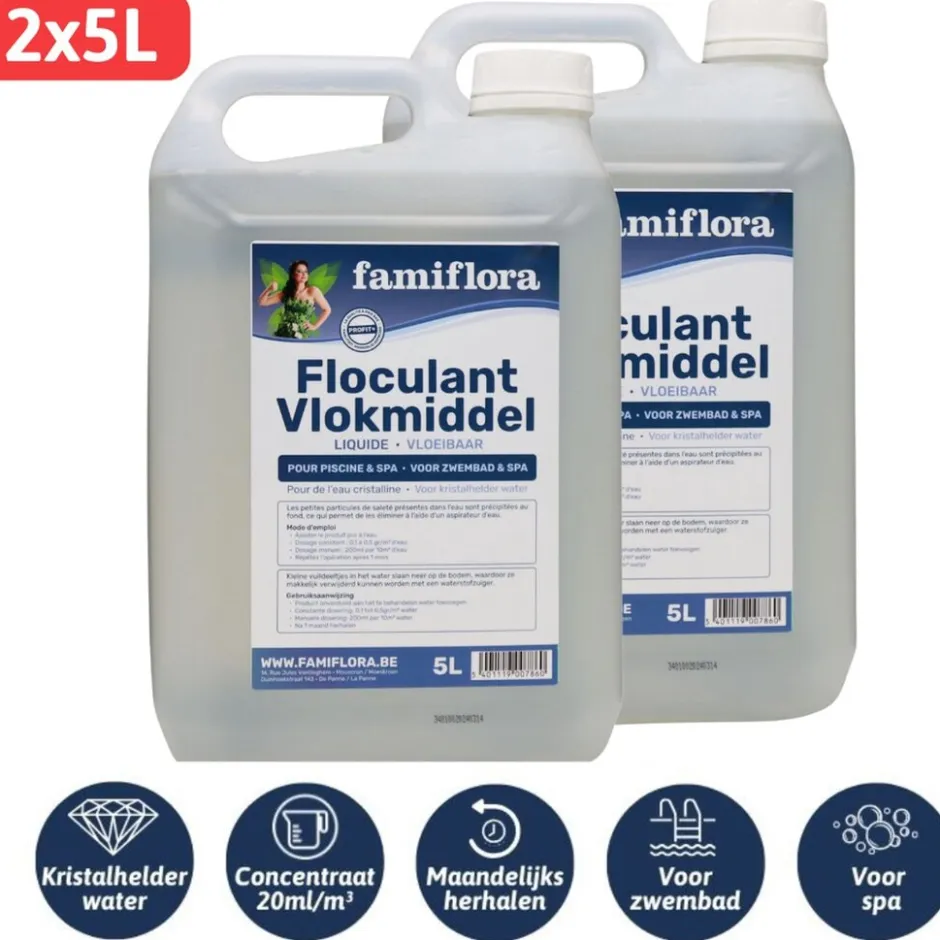 Vlokmiddel vloeibaar 10L voor kristalhelder water|Famiflora Clearance
