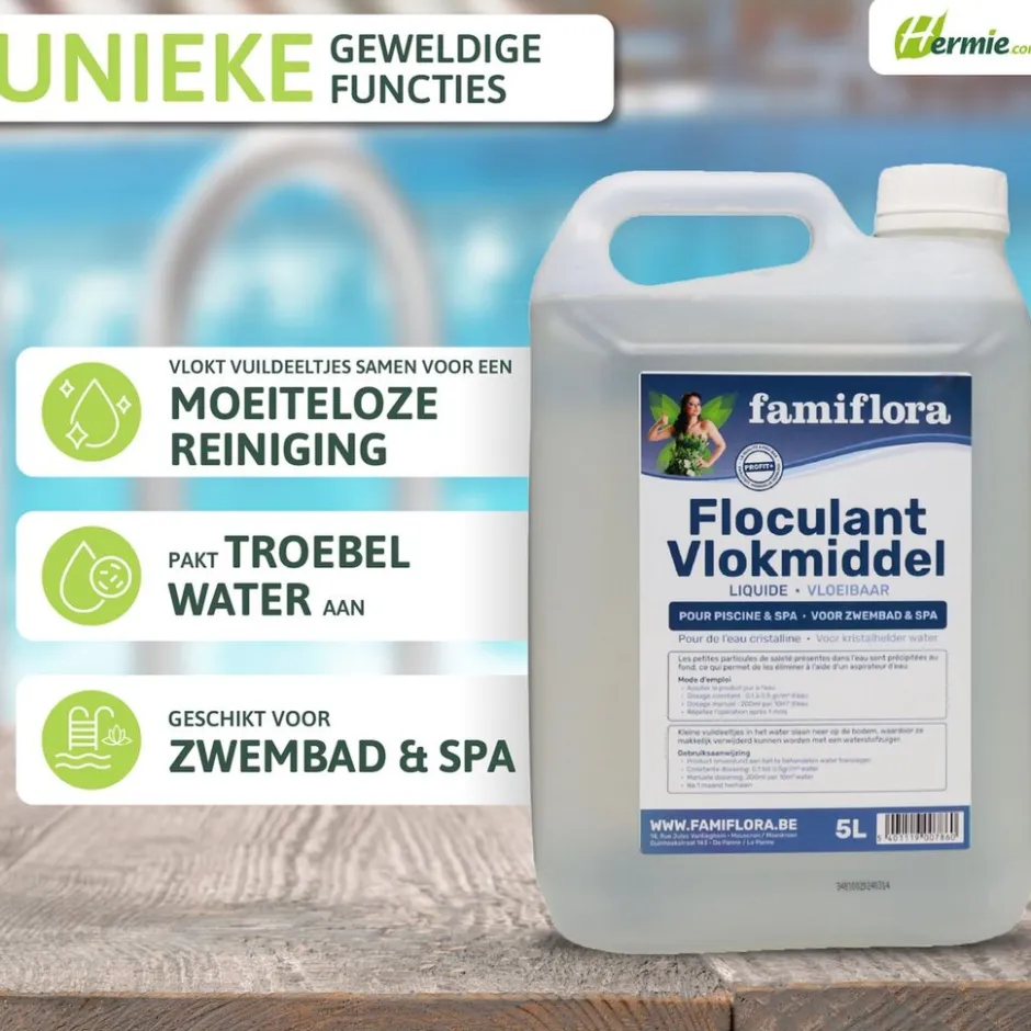 Vlokmiddel vloeibaar 10L voor kristalhelder water|Famiflora Clearance