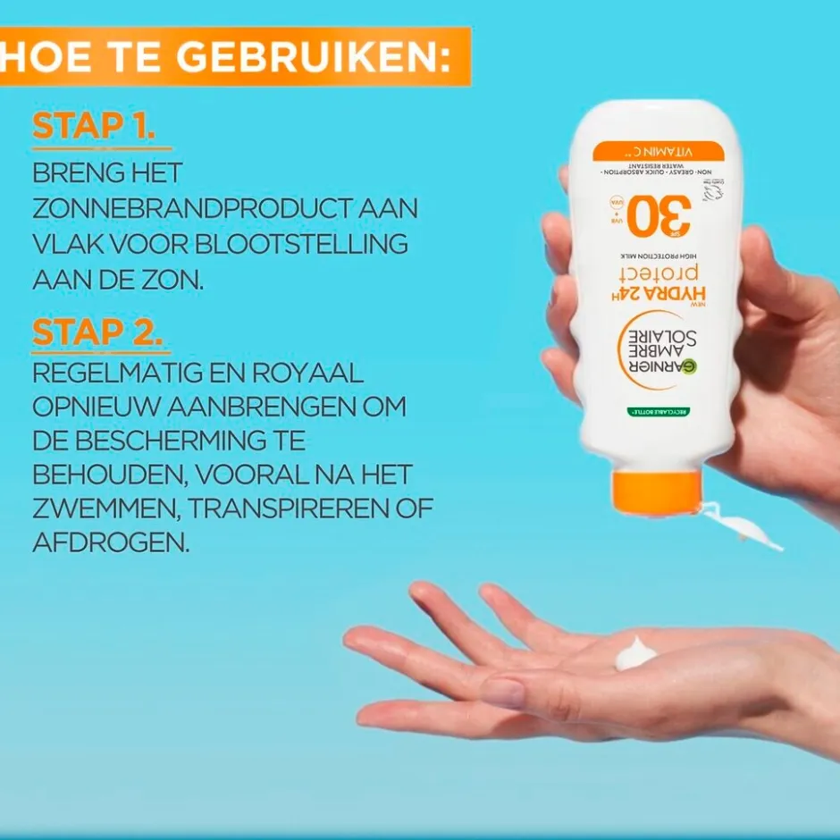 Hydra 24H Protect SPF30 Zonnemelk|Garnier Ambre Solaire Online