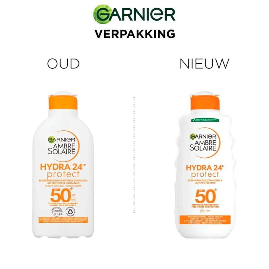 Garnier Ambre Solaire Hydra 24H Protect SPF50+ Beschermende Zonnemelk< Zonnebrand