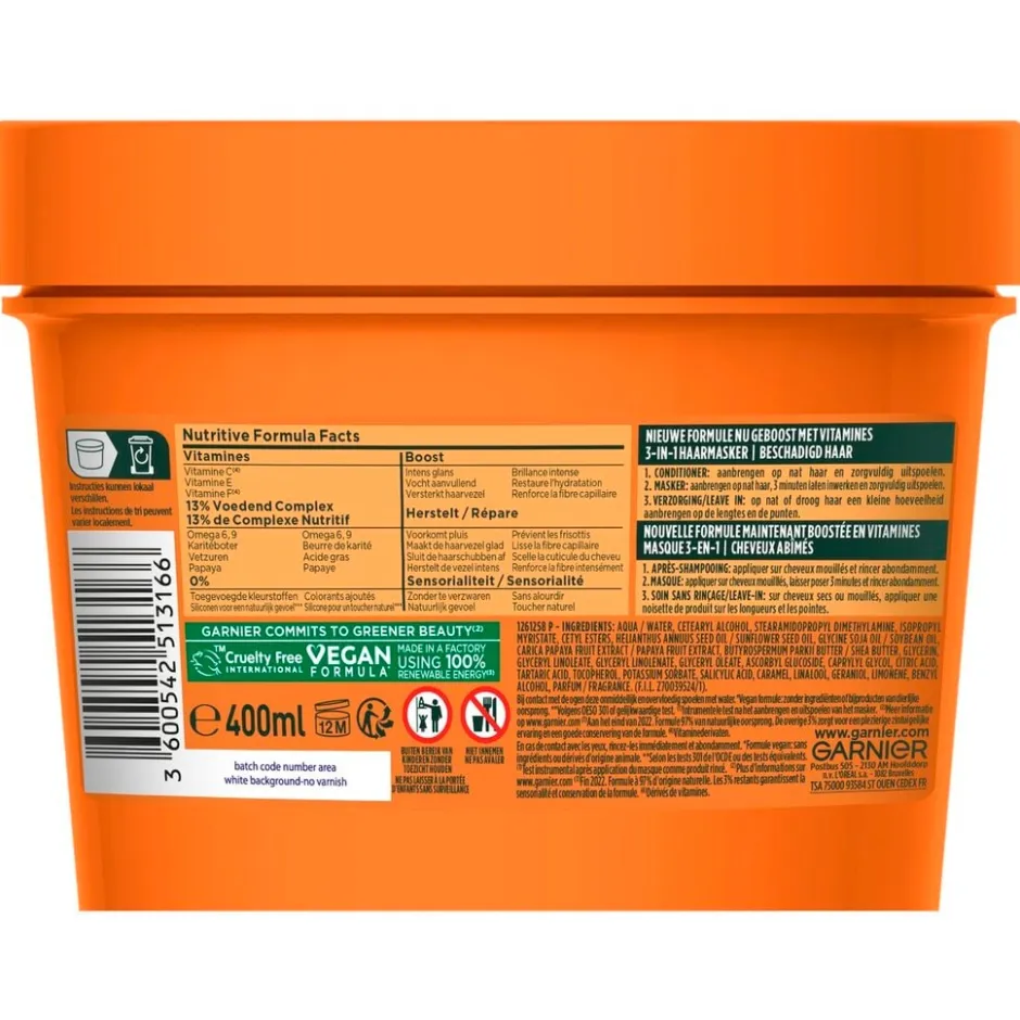 Garnier Color Repairing Papaya Hair Food 3-in-1 Haarmasker|Fructis Sale