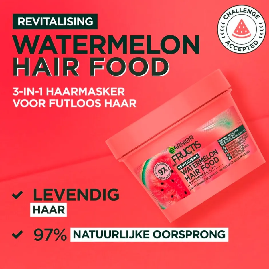 Fructis Garnier Watermelon Hair Food 3-in-1 Haarmasker< Haarmasker