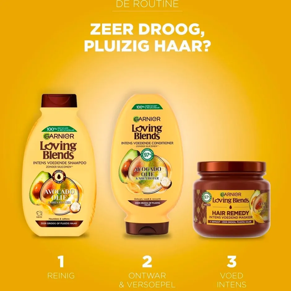Garnier Avocado-olie & Sheaboter Shampoo|Loving Blends Outlet