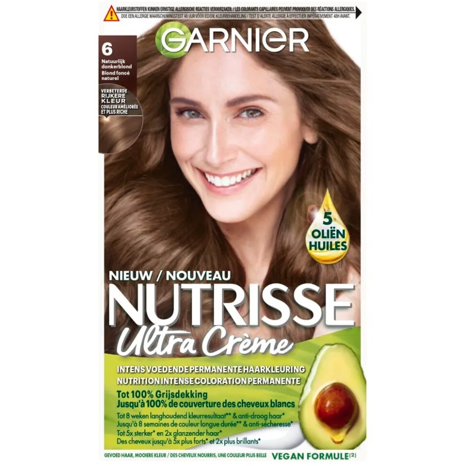 Nutrisse Garnier Ultra Crème 6 Natuurlijk Donkerblond Permanente Haarkleuring< Haarverf