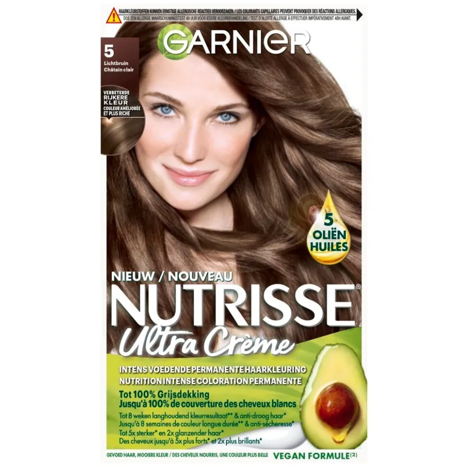 Nutrisse Garnier Ultra Crème 5 Lichtbruin Permanente Haarkleuring< Haarverf