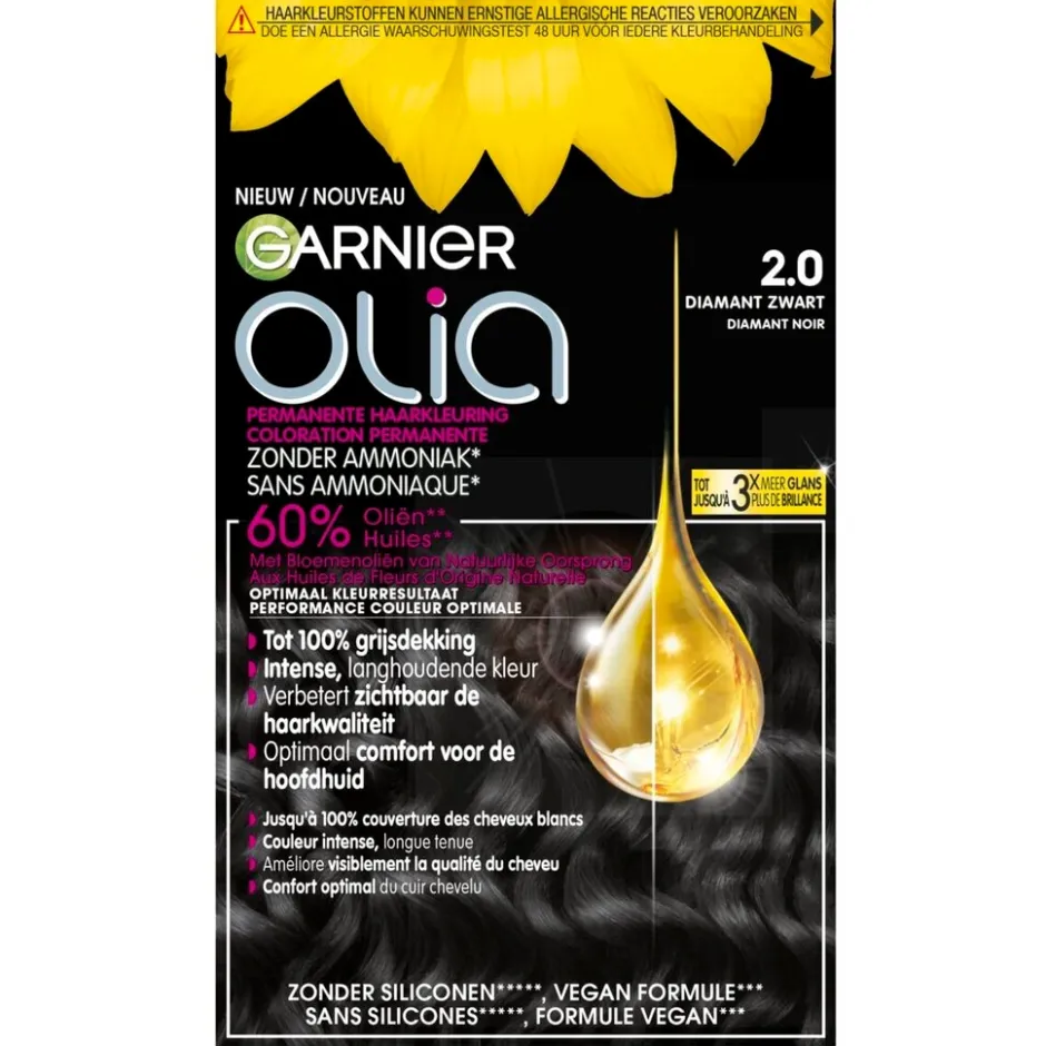 Garnier 2.0 Diamant Zwart Permanente Haarkleuring|Olia