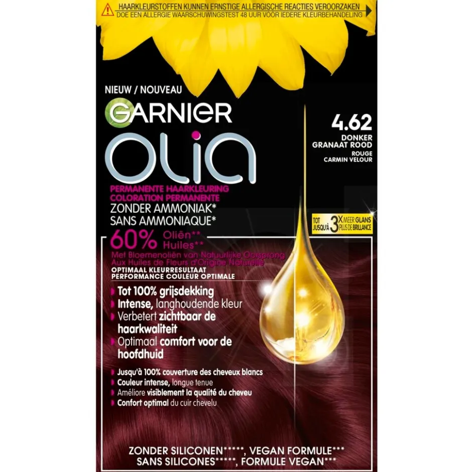 Garnier 4.62 Donker Granaatrood Permanente Haarkleuring|Olia Online