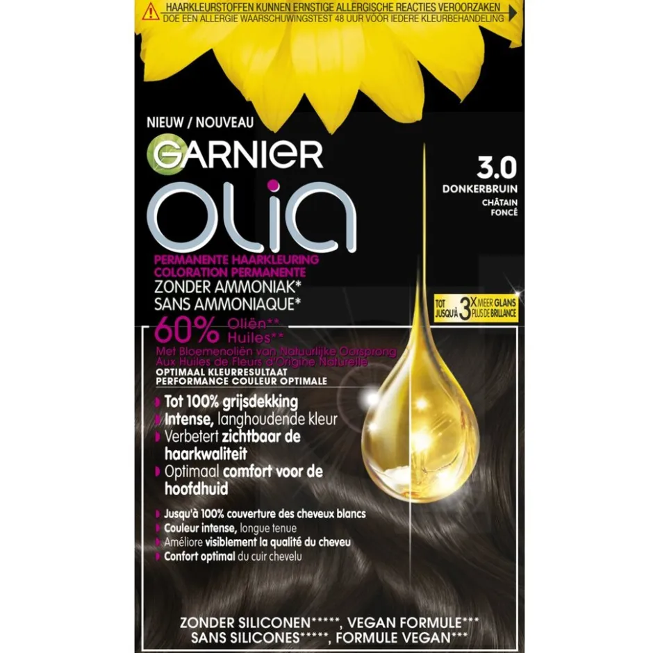 Olia Garnier 3 Donkerbruin Permanente Haarkleuring< Haarverf