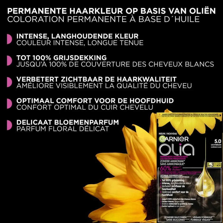 Garnier 4.15 IJs Kastanje Middenbruin Permanente Haarkleuring|Olia