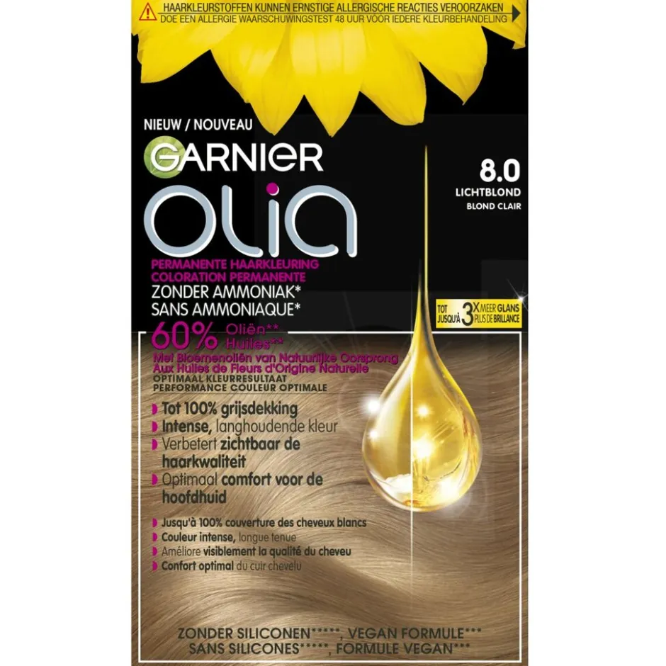 Garnier 8.0 Lichtblond Permanente Haarkleuring|Olia Outlet