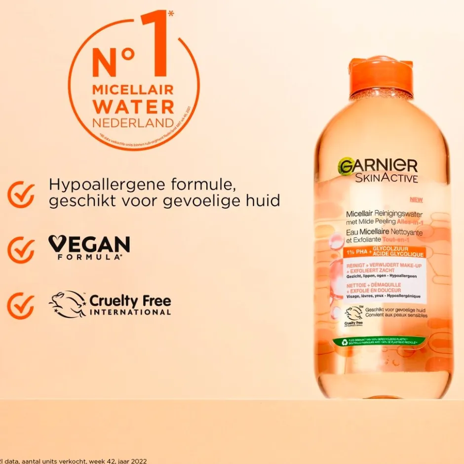 Garnier SkinActive Alles-in-1 Micellair Reinigingswater met Milde Peeling|Garnier Skin Naturals Best