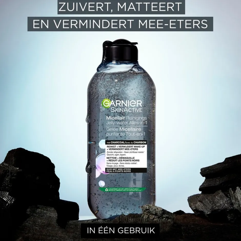 Garnier SkinActive Alles-in-1 Micellair Reinigend Jelly-water met Charcoal|Garnier Skin Naturals New