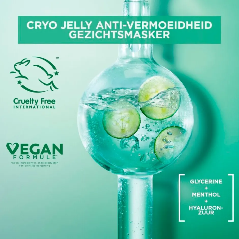 Garnier Skin Naturals Garnier SkinActive Cryo Jelly Anti-Vermoeidheid Gezichtsmasker met Hyaluronzuur< Gezichtsmaskers