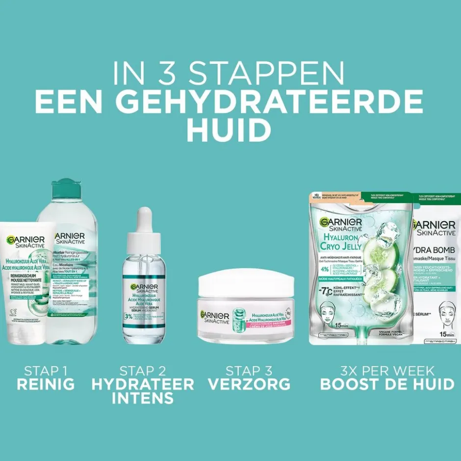 Garnier Skin Naturals Garnier SkinActive Cryo Jelly Anti-Vermoeidheid Gezichtsmasker met Hyaluronzuur< Gezichtsmaskers