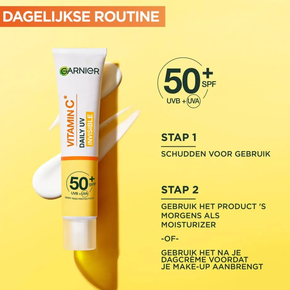Garnier Vitamine C SPF50+ Invisible Anti-Pigmentvlekken Daily UV Fluid|Garnier Skin Naturals Best