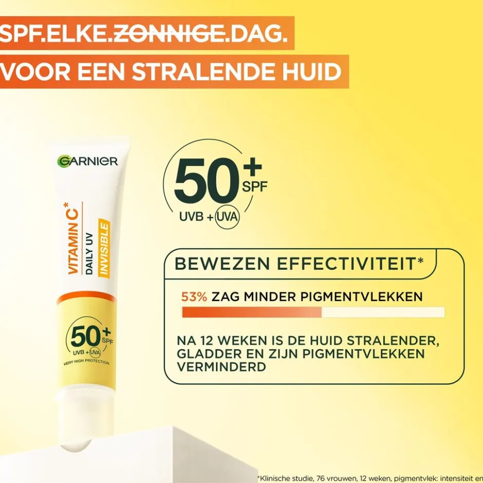 Garnier Vitamine C SPF50+ Invisible Anti-Pigmentvlekken Daily UV Fluid|Garnier Skin Naturals Best