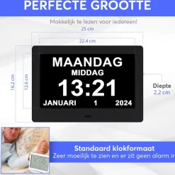 GEASY Dementieklok met 24 Alarmfuncties| Best