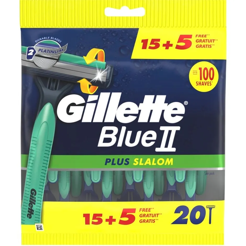 Gillette Blue II Plus Slalom Wegwerpmesjes<Heren Scheermesjes