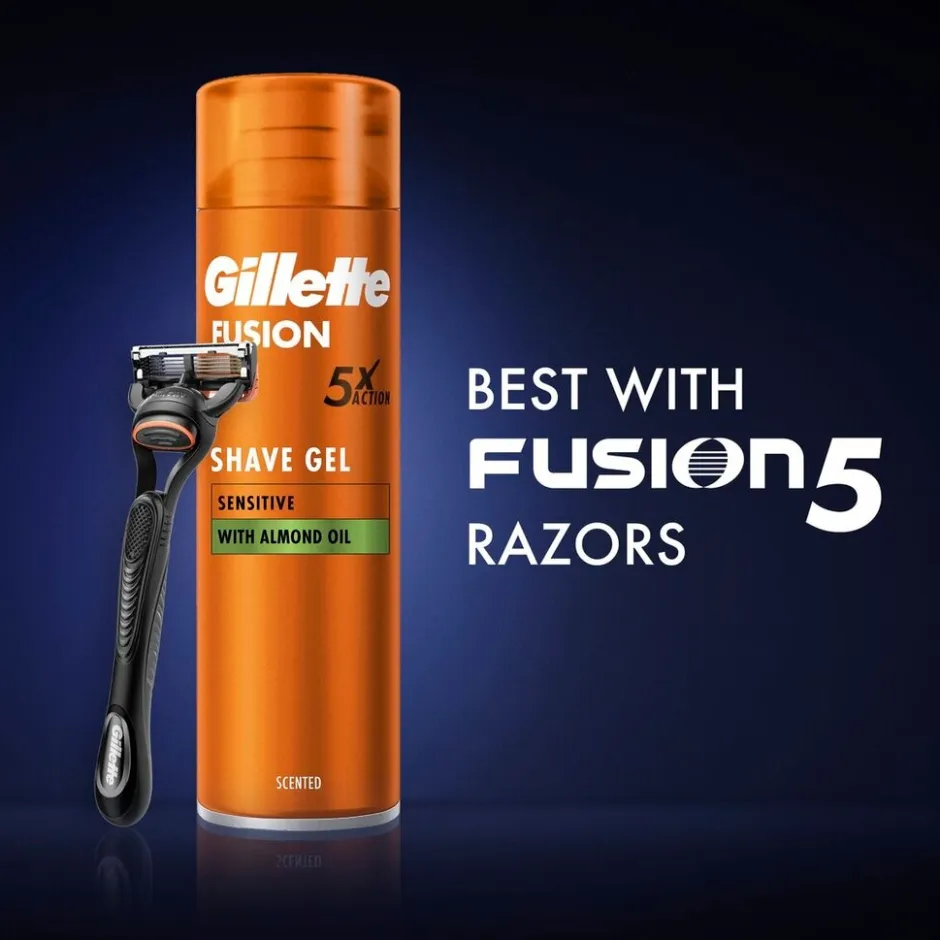 Gillette Fusion Hydra Scheergel voor de Gevoelige Huid<Heren Scheerschuim En Scheergel