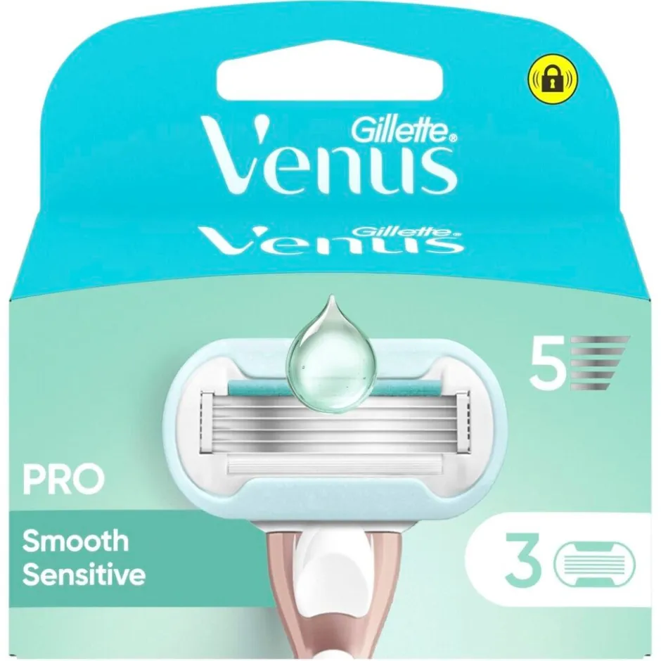 Gillette Venus Pro Smooth Sensitive Navulmesjes<Heren Scheermesjes