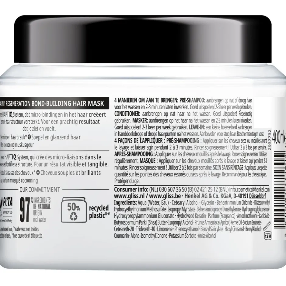 Gliss Total Repair 4-In-1 Regeneration Bond-Building Haarmasker< Haarmasker