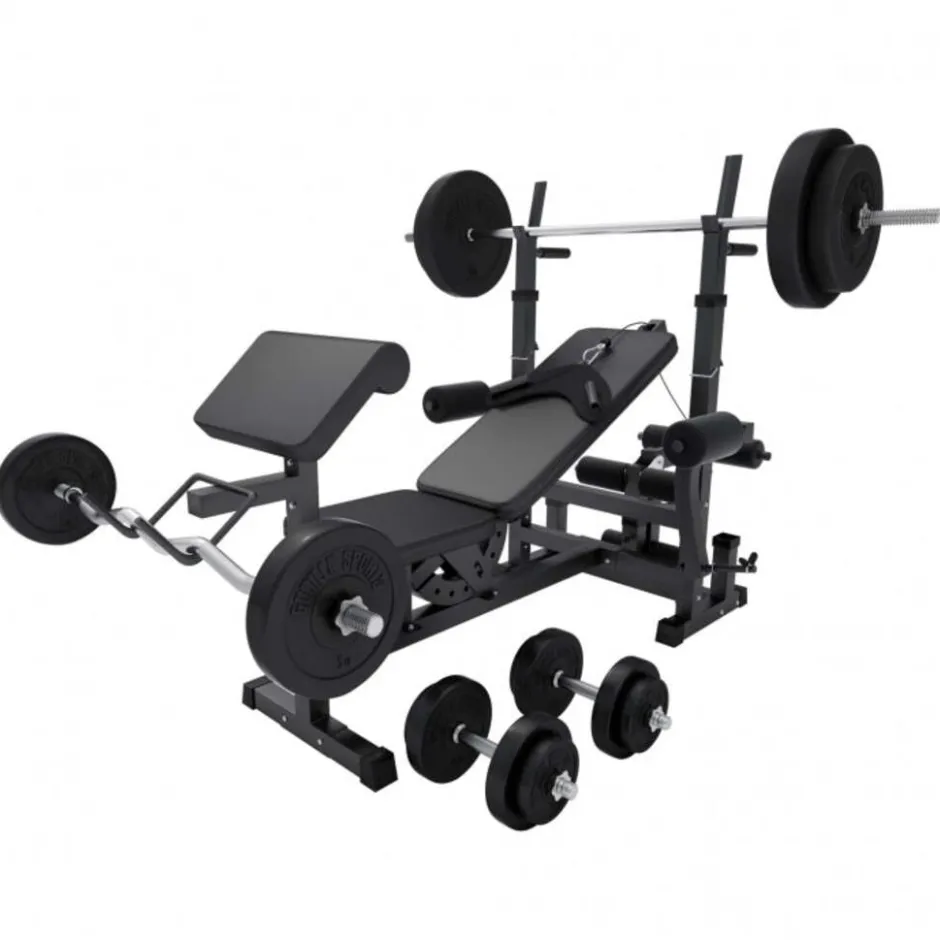 Gorilla Sports Universele halterbank met halterset< Halters En Gewichten