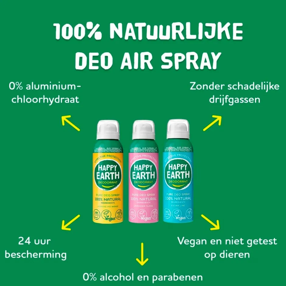 Happy Earth 100% Natural Air Jasmine Ho Wood Deospray< Deospray