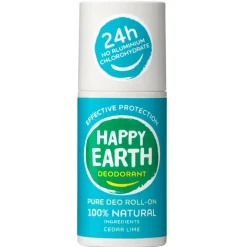 Happy Earth 100% Natural Cedar Lime Deodorant Roller< Deoroller