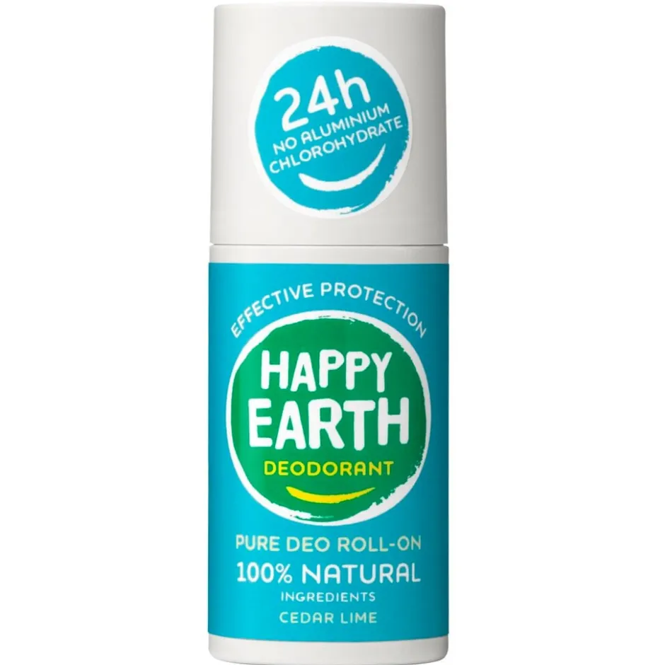 Happy Earth 100% Natural Cedar Lime Deodorant Roller< Deoroller