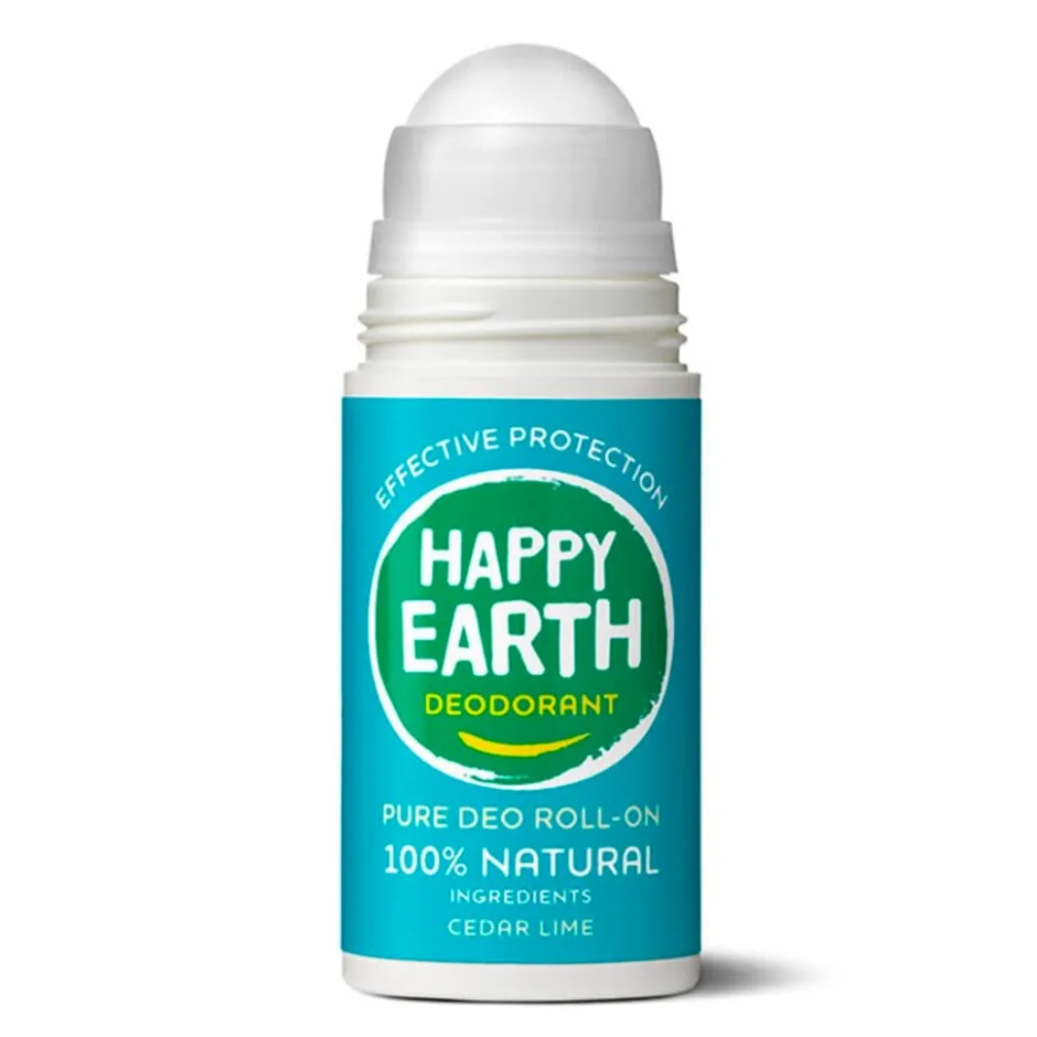 Happy Earth 100% Natural Cedar Lime Deodorant Roller< Deoroller