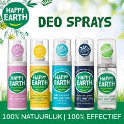 Happy Earth 100% Natural Geurloze Deodorant Spray< Deospray