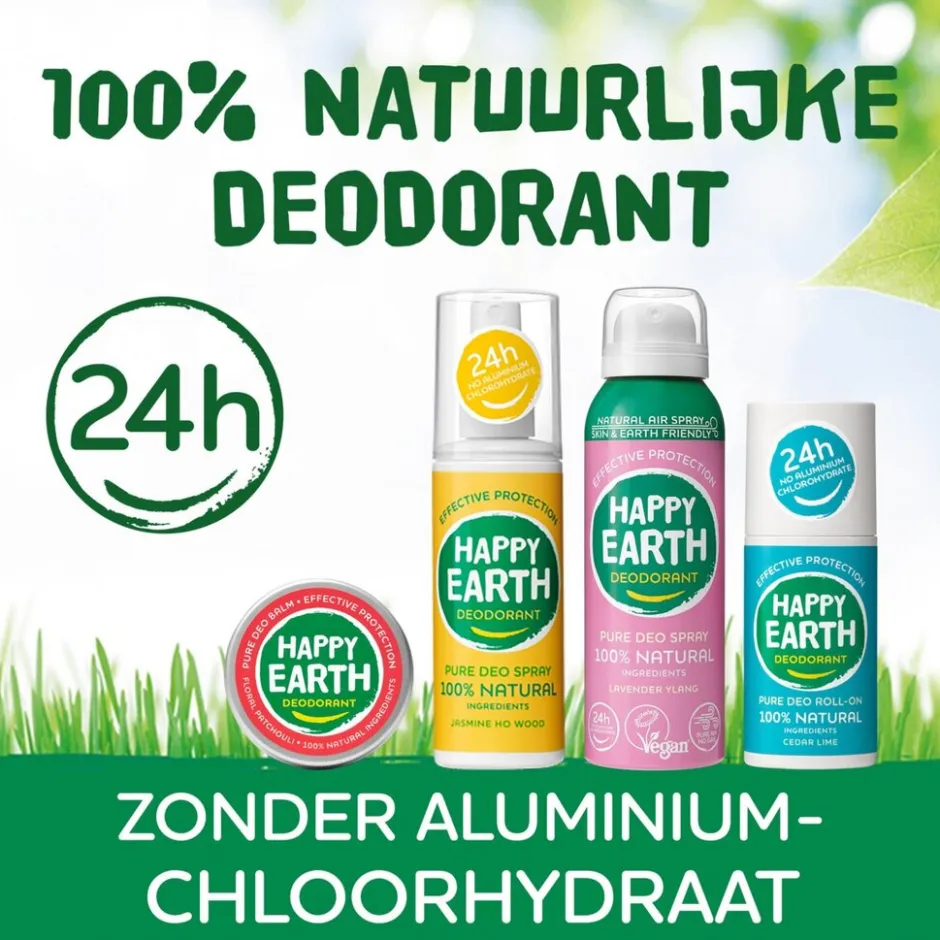 Happy Earth 100% Natural Jasmine Ho Wood Deodorant Roller< Deoroller