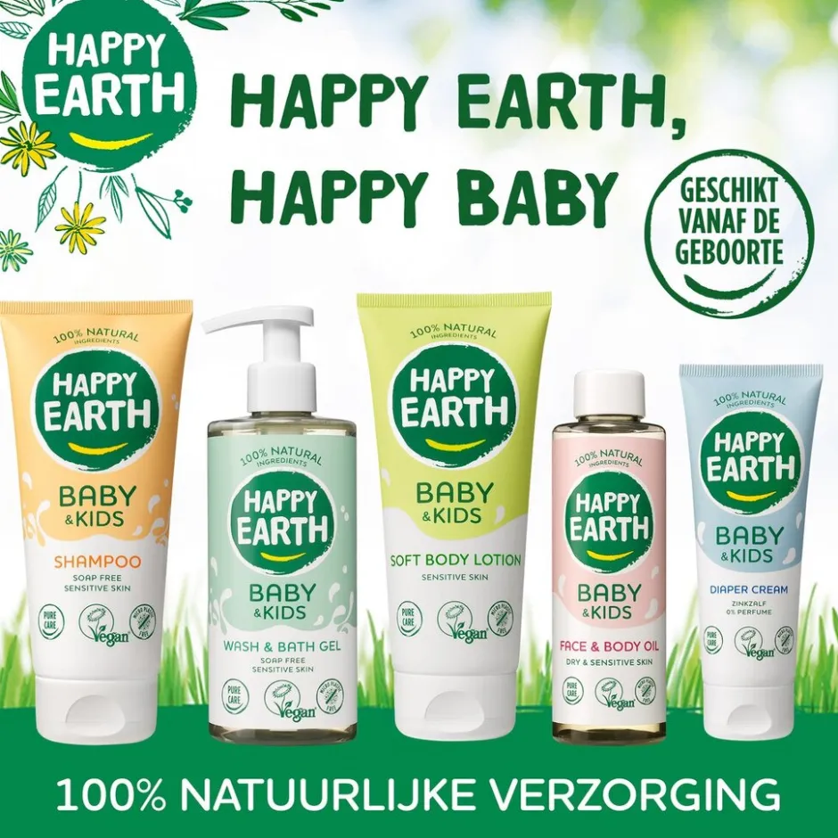 Happy Earth Baby & Kids 100% Natural Shampoo< Baby Haarverzorging