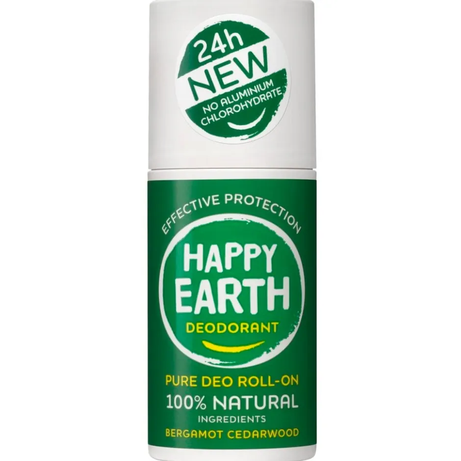 Happy Earth Bergamot Cedarwood Deodorant Roller< Deospray