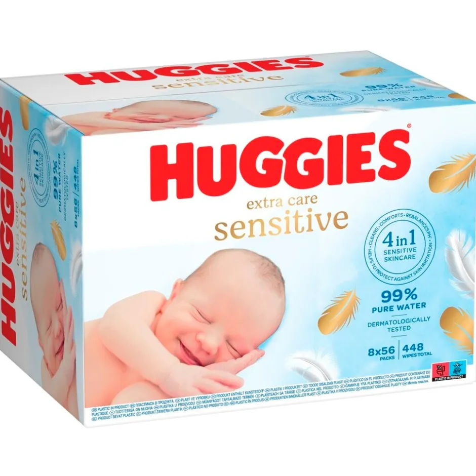 Huggies Extra Care Sensitive Babydoekjes< Billendoekjes