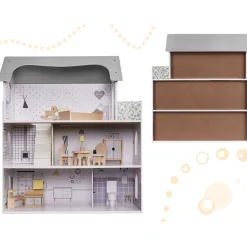 Ikonka Luxe XL Houten Poppenhuis met Meubels< Houten Poppenhuizen En Tafels