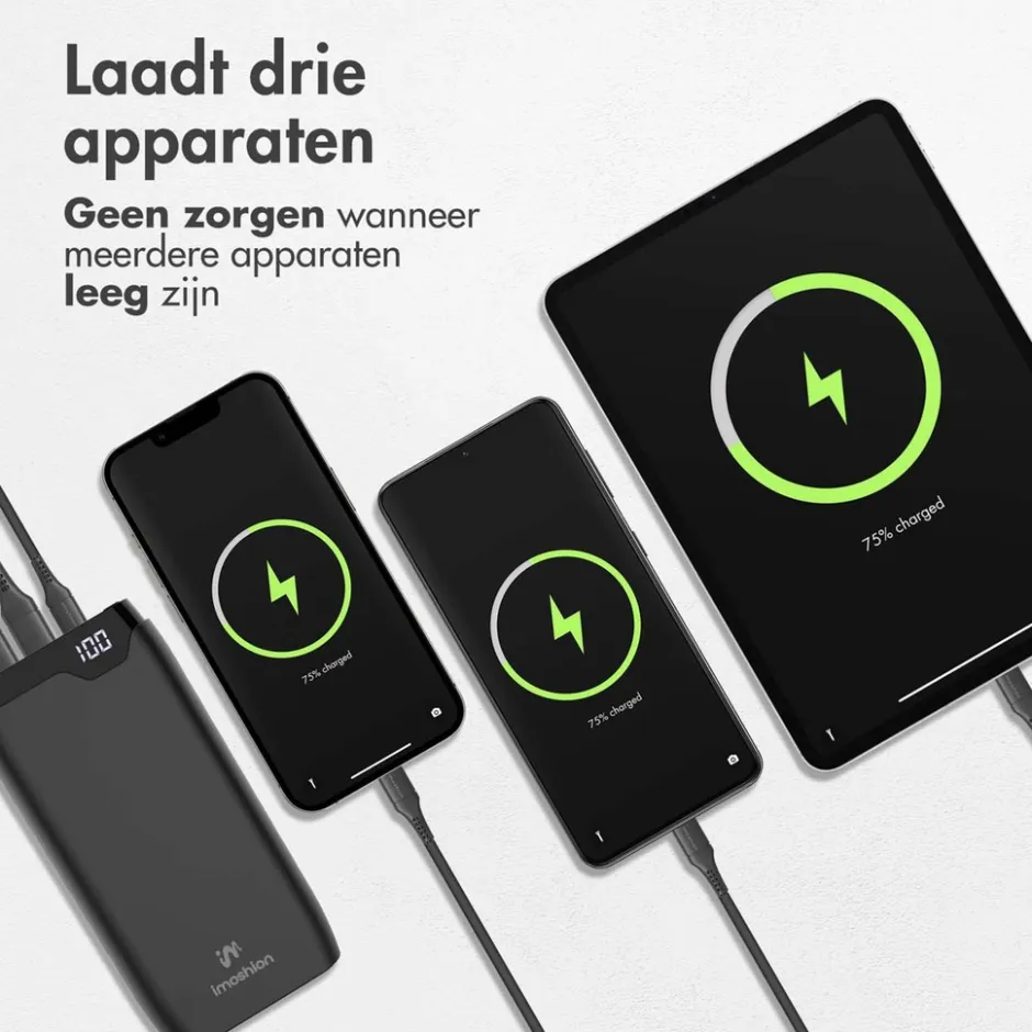 20.000 mAh Powerbank met 22.5W Snellader - Noodpakket|Imoshion Clearance