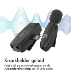 Two Pack Draadloze Bluetooth Microfoon met Oplaadcase|Imoshion Clearance