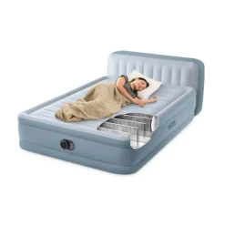 Intex Queen Plush luchtmatras met hoofdeinde luchtbed< Buiten En Vrije Tijd