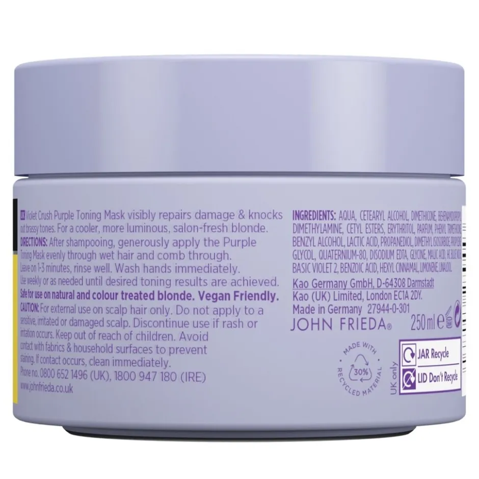 Violet Crush For Blondes Purple Toning Masker|John Frieda Outlet