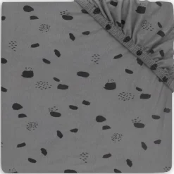 Jollein Jersey Spot Storm Grey 75 x 95 cm Boxmatras Hoeslaken< Baby Beddengoed