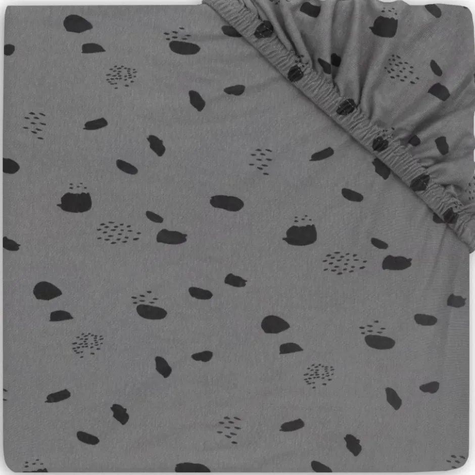 Jollein Jersey Spot Storm Grey 75 x 95 cm Boxmatras Hoeslaken< Baby Beddengoed