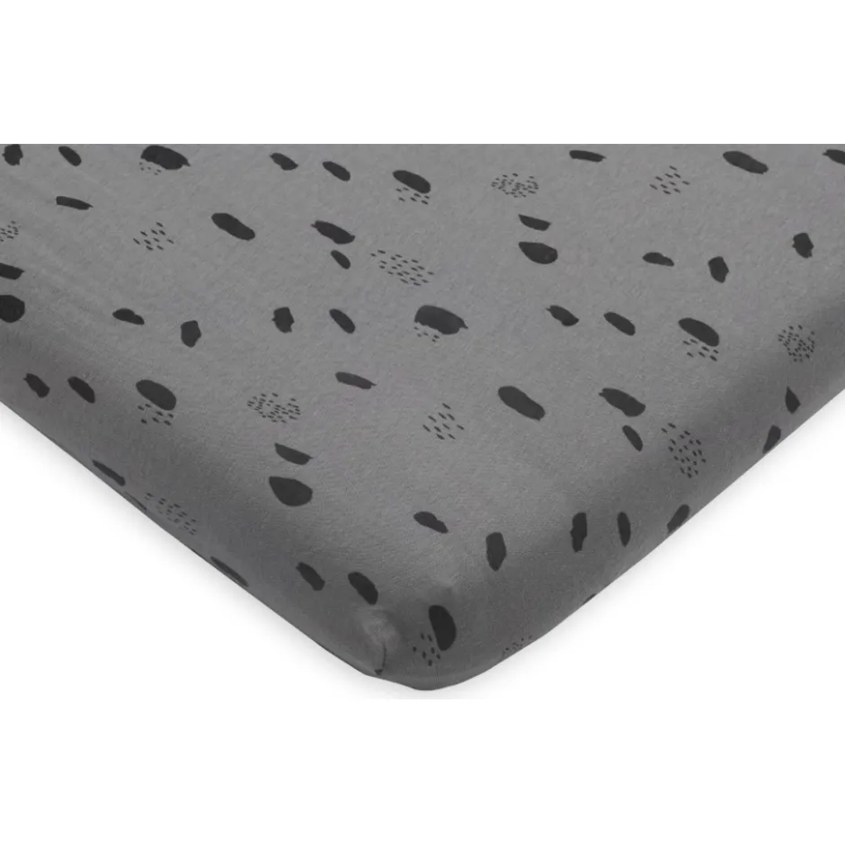 Jollein Jersey Spot Storm Grey 75 x 95 cm Boxmatras Hoeslaken< Baby Beddengoed