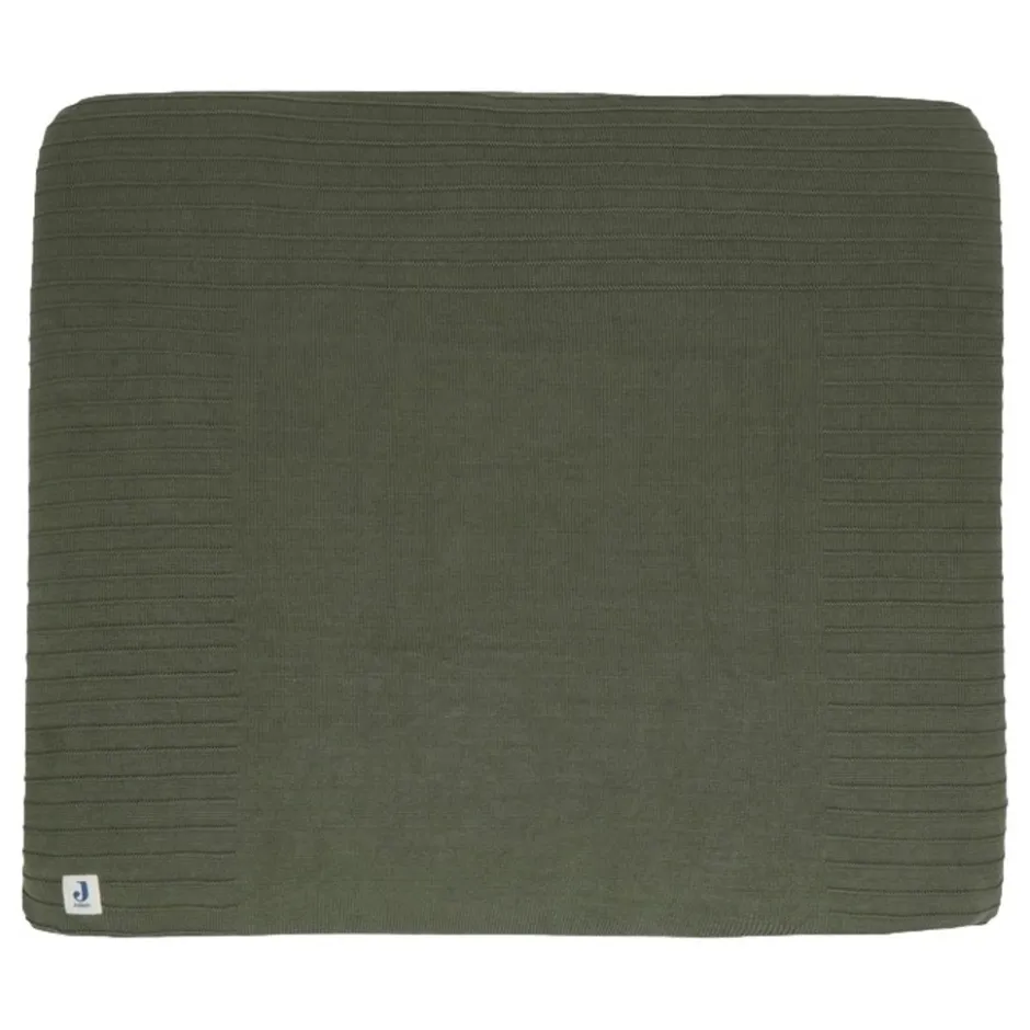 Jollein Pure Knit Leaf Green 75 x 85 cm GOTS Aankleedkussenhoes< Aankleedkussenhoezen|Verrassend Babyvoordeel