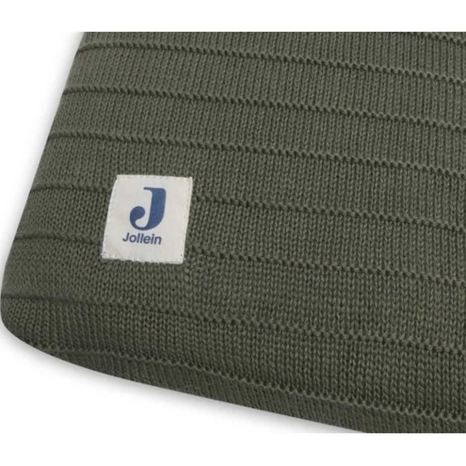 Jollein Pure Knit Leaf Green 75 x 85 cm GOTS Aankleedkussenhoes< Aankleedkussenhoezen|Verrassend Babyvoordeel
